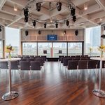 Theatre style set up at the Buffini Chao Deck at the National Theatre