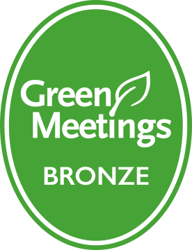 A green oval badge with the words 